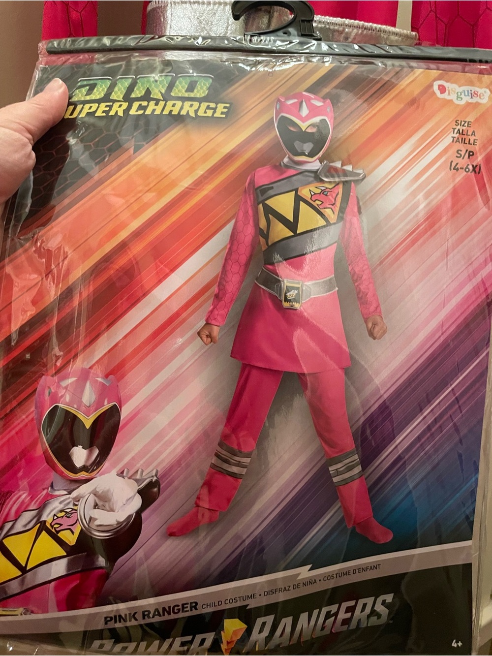 Power Ranger Pink Ranger Dino Super Charge Costume - Pink & Black Accents